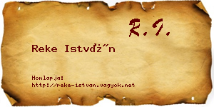 Reke István névjegykártya